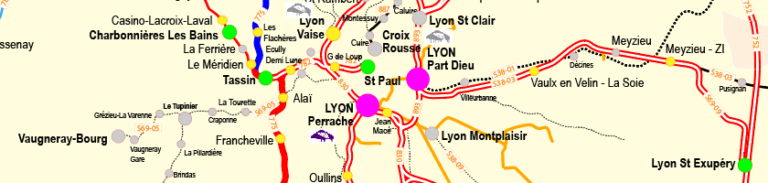 Carte Des Trains Directs Au D Part De Lyon En