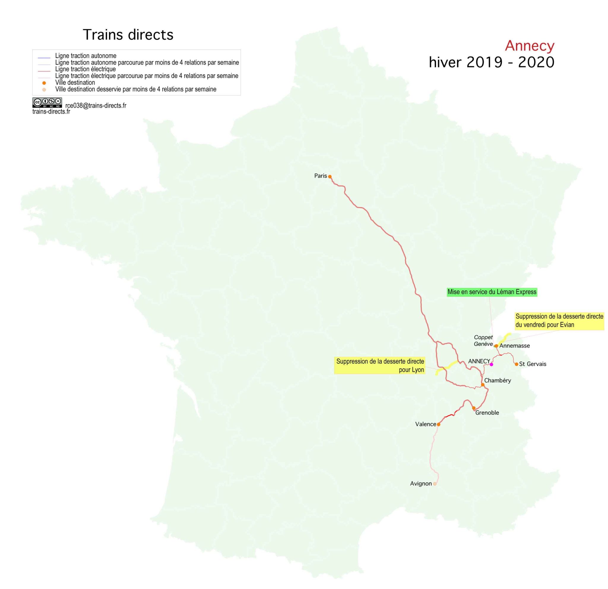 Trains Directs Au Départ D'Annecy, Consultez L'étude Et Les Cartes